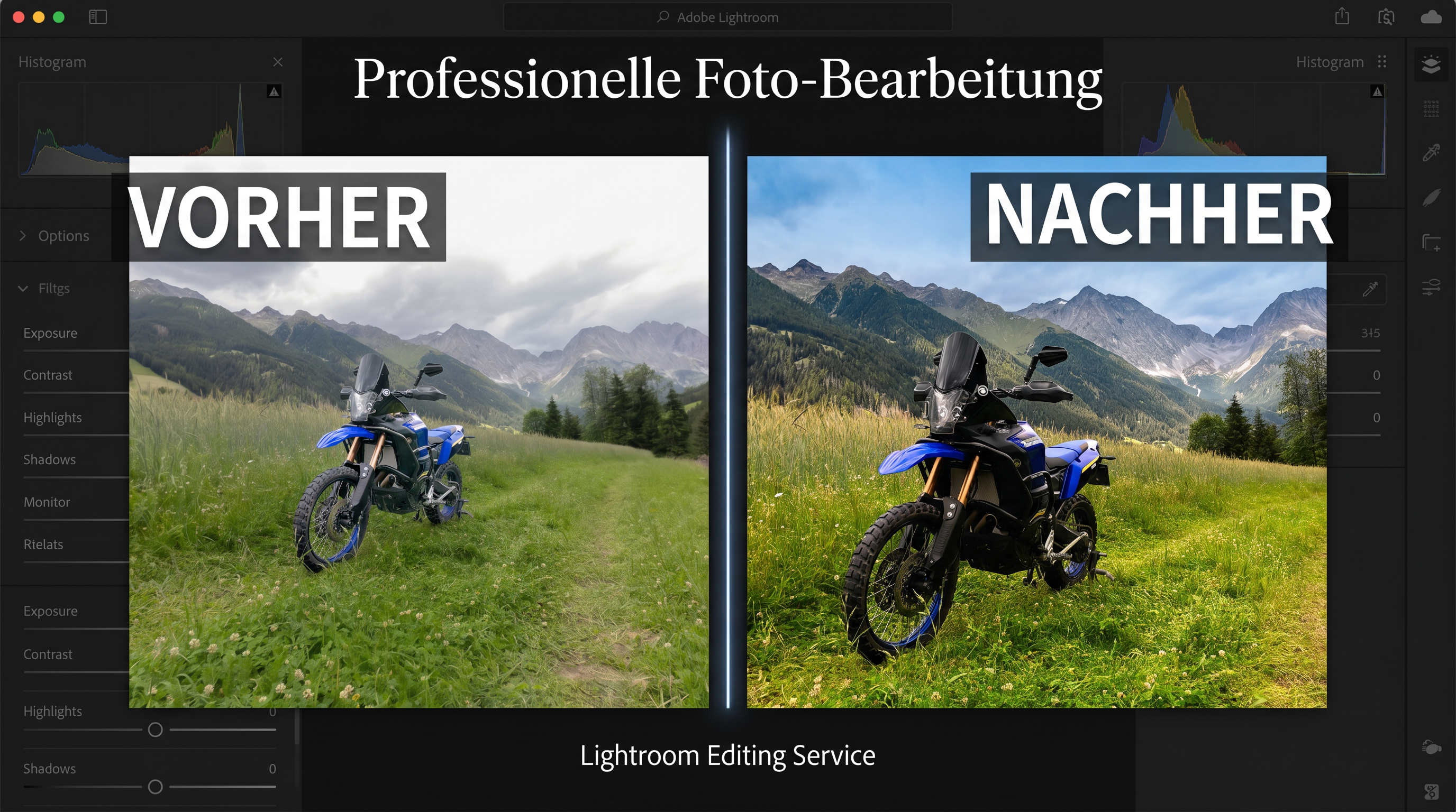 Lightroom Bearbeitung — Vorher/Nachher