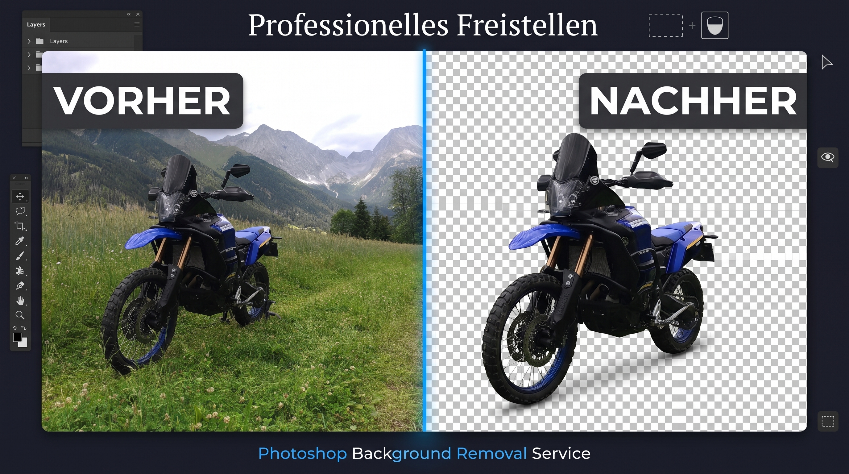 Photoshop Freistellen — Vorher/Nachher